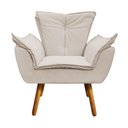 Ver imagem 4 de Kit 02 Poltronas Opala Corino Pés Palito Castanho Bege
