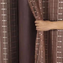 Cortina Blackout PVC com Tecido Voil xadrez 2,80M x 2,30M - 1