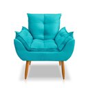 Ver imagem 2 de Kit 2 Poltrona Opala Puff Descanso para Os Pés:azul Turquesa