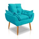 Ver imagem 3 de Kit 2 Poltrona Opala Puff Descanso para Os Pés:azul Turquesa