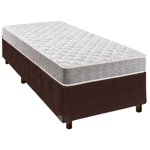 Cama Box + Colchão Solteiro Simples D23 D23 Inducol