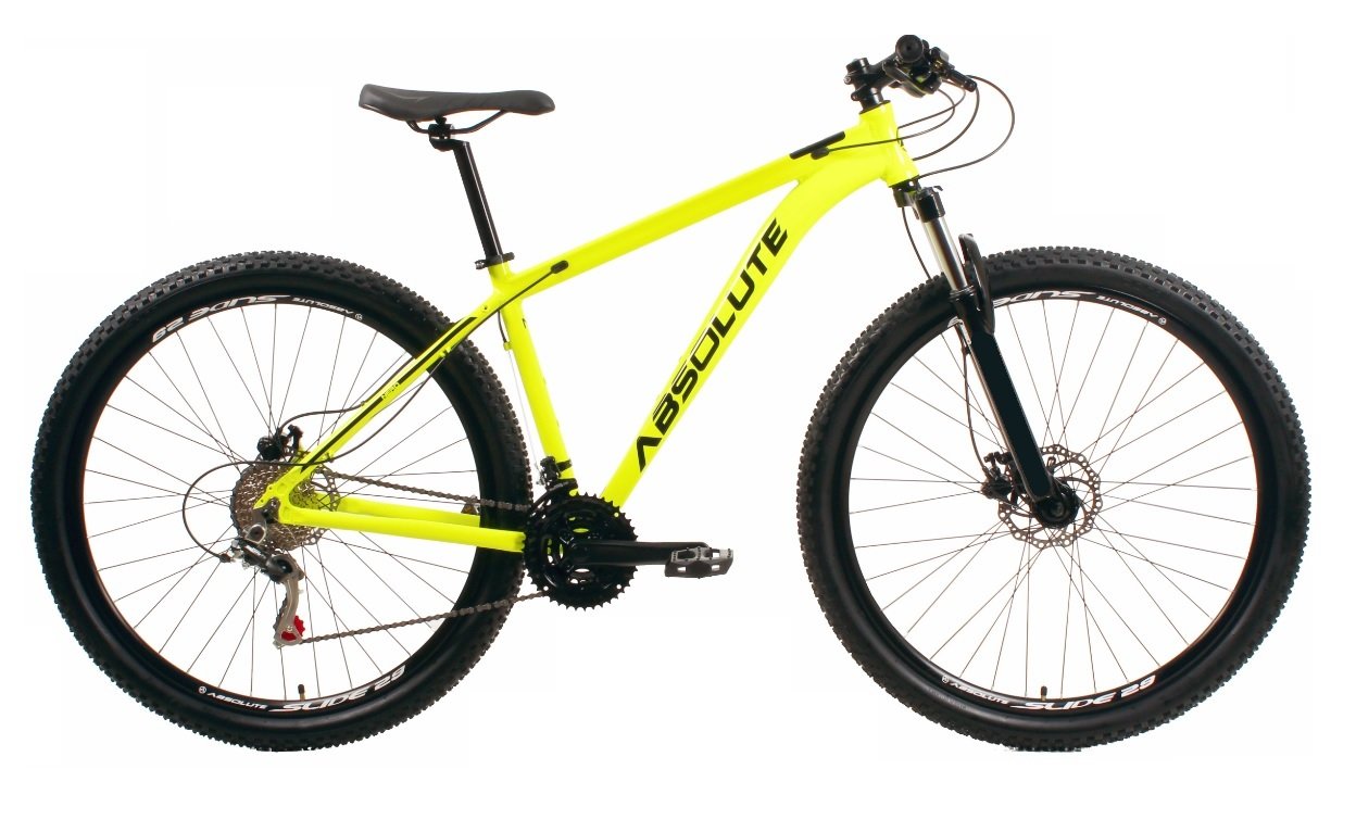 Bicicleta 29 Absolute Nero 4 Câmbios Shimano 24v K7 Freio Hidráulico Trava - Amarelo Tam.21