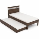 Ver imagem 1 de Cama de Solteiro com Auxiliar Rafaela Nogal/Branco