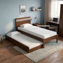 Ver imagem 7 de Cama de Solteiro com Auxiliar Rafaela Nogal/Branco
