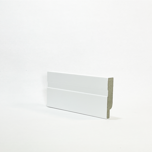 Rodapé 7cm (pacote com 4un) Branco com Friso | Santa Rita Reveste - 2