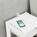 Ver imagem 2 de Mesa de Cabeceira com Tomada 1 Gaveta Quarto Branco - Tecno Mobili
