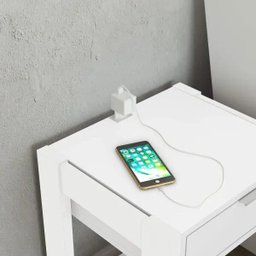 Mesa de Cabeceira 41cm com Tomada para Celular Az1016 Tecno Mobili - Branco - 2