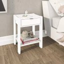 Ver imagem 1 de Mesa de Cabeceira com Tomada 1 Gaveta Quarto Branco - Tecno Mobili