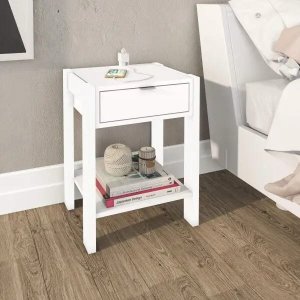 Mesa de Cabeceira 41cm com Tomada para Celular Az1016 Tecno Mobili - Branco