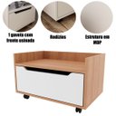 Ver imagem 2 de Balcão para Gabinete de Banheiro 1 Gaveta com Rodízio Amêndoa/branco