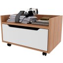 Ver imagem 1 de Balcão para Gabinete de Banheiro 1 Gaveta com Rodízio Amêndoa/branco