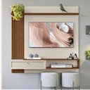 Ver imagem 1 de Painel para TV até 55 Polegadas 1 Porta 1 Prateleira Alvorada Linea Brasil Freijó/Off White