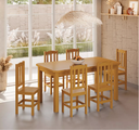 Ver imagem 1 de Conjunto Mesa de Madeira Maciça Mel 160x88+ 6 Cadeiras Sfa
