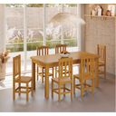 Ver imagem 1 de Conjunto Mesa de Madeira Maciça Mel 160x88+ 6 Cadeiras Sfa