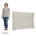 Ver imagem 5 de Cabeceira Casal Cama Box 140cm Malva I02 Veludo Bege - Mpozenato