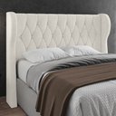 Ver imagem 2 de Cabeceira Casal Cama Box 140cm Malva I02 Veludo Bege - Mpozenato
