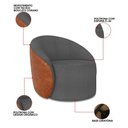 Ver imagem 3 de Poltrona Sala Orgânica Kit 2 Lua Giratória Sintético Pu Nozes/bouclê D03 - D’Rossi