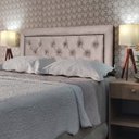 Ver imagem 1 de Cabeceira Solteiro 90 Cama Box Classic Diamond 1 Bege Suede com Pés Rbl