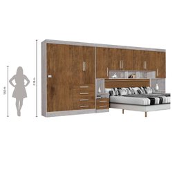 Guarda-roupas Modulado Georgia Queen Ja Avelã / Jequitibá - 3