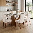 Ver imagem 2 de Conjunto Sala de Jantar Mesa 1,60m Maira 6 Cadeiras Milano Viero