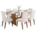 Ver imagem 1 de Conjunto Sala de Jantar Mesa 1,60m Maira 6 Cadeiras Milano Viero