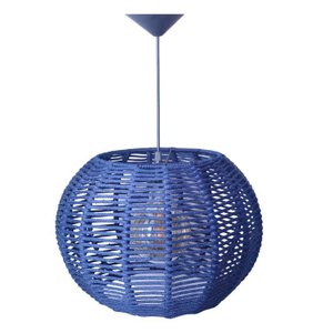 Pendente Luminária Lustre Teto Bola Grande Corda 41x28 com Fio:azul Marinho
