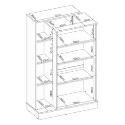 Armario Multiuso Porta Livros 2p Elite C/ Chave - Nanda Decor:amendola/off White - 4
