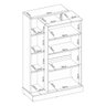 Armario Multiuso Porta Livros 2p Elite C/ Chave - Nanda Decor:amendola/off White - 4