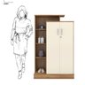 Armario Multiuso Porta Livros 2p Elite C/ Chave - Nanda Decor:amendola/off White - 9