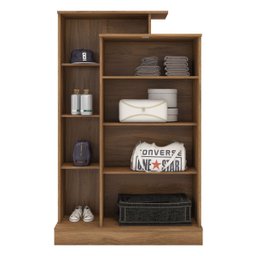 Armario Multiuso Porta Livros 2p Elite C/ Chave - Nanda Decor:amendola/off White - 3