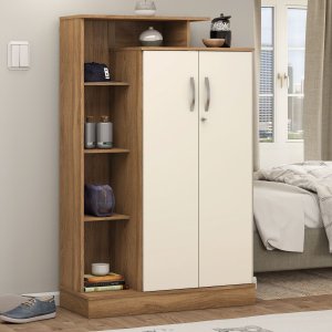 Armario Multiuso Porta Livros 2p Elite C/ Chave - Nanda Decor:amendola/off White