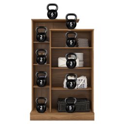 Armario Multiuso Porta Livros 2p Elite C/ Chave - Nanda Decor:amendola/off White - 10