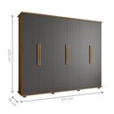 Ver imagem 2 de Guarda Roupa Celeste 6 Portas 4 Gavetas Cinamomo