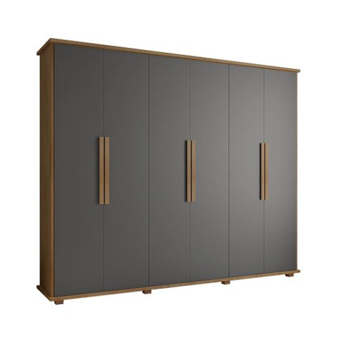 Guarda Roupa Celeste 6 Portas 4 Gavetas Cinamomo