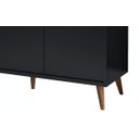 Ver imagem 4 de Buffet Aparador Retrô 3 Portas Pés Palito MDP Preto Delux