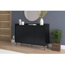 Ver imagem 2 de Buffet Aparador Retrô 3 Portas Pés Palito MDP Preto Delux