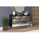 Ver imagem 2 de Balcão Buffet Retrô com Espelho Delta 3 Portas Preto