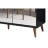 Buffet Aparador Retrô com Espelho Delux 3 Portas Preto - 4