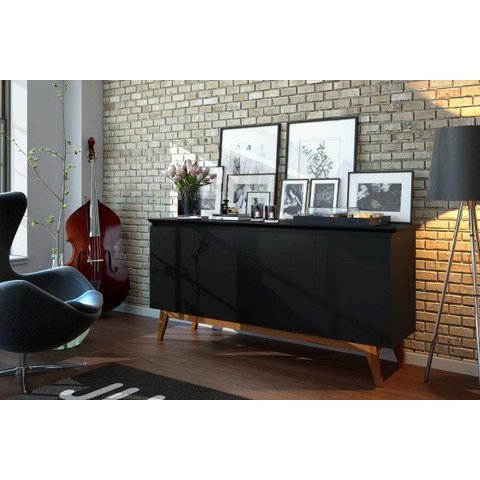Buffet 4 Portas Classic Retrô Imcal Preto