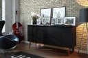 Ver imagem 1 de Buffet 4 Portas Classic Retrô em MDP e MDF Preto