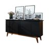 Buffet 4 Portas Classic Retrô em MDP e MDF Preto - 2