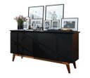 Ver imagem 2 de Buffet 4 Portas Classic Retrô em MDP e MDF Preto
