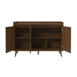 Buffet Aparador Retrô com Espelho Delux 3 Portas Malbec - 5