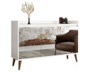 Ver imagem 1 de Balcão Buffet Retrô com Espelho Delta 3 Portas Branco Gloss