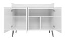 Ver imagem 5 de Buffet Aparador Retrô com Espelho Delux 3 Portas Branco Gloss