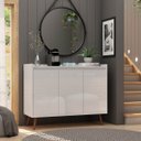 Ver imagem 2 de Balcão Buffet Retrô Delta 3 Portas Branco Gloss