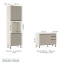 Ver imagem 5 de Cozinha Completa Modulada 4 Peças com Nicho Microondas, Armários e Balcões Linea Luciane Móveis