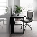 Ver imagem 2 de Mesa de Escritório Retangular Plataforma de Trabalho Moderno 120cm Preto F5 Office