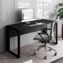 Ver imagem 1 de Mesa de Escritório Retangular Plataforma de Trabalho Moderno 120cm Preto F5 Office
