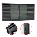 Ver imagem 3 de Veneziana Alumínio Elite 6 Folhas Moveis 100 x 200 V.Liso Preto Brimak